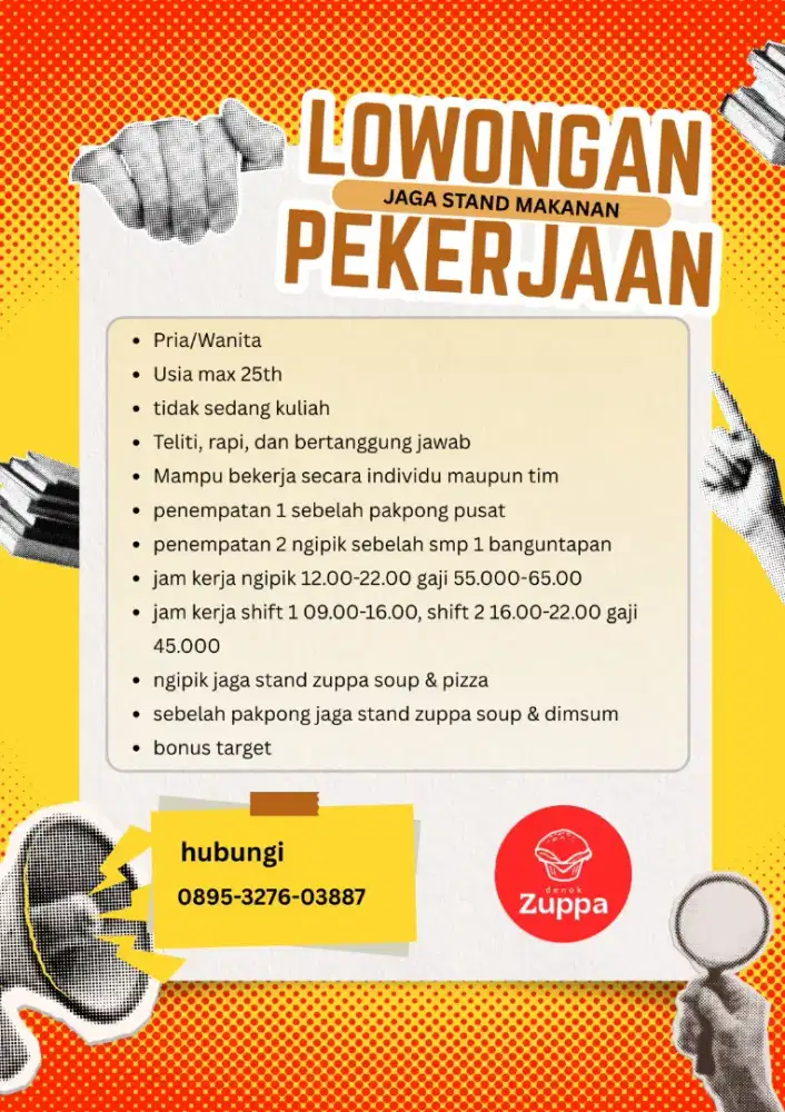 Lowongan jaga booth makanan