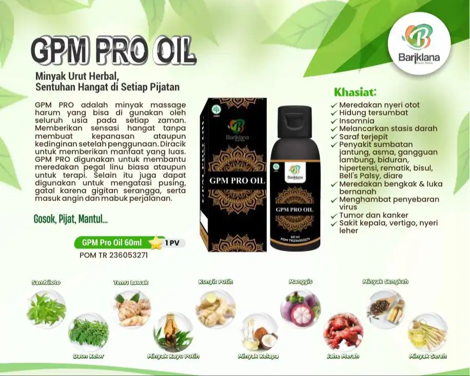 MINYAK URUT GPM OIL YANG HANGAT UNTUK BADAN CAPEK, PEGAL DAN LAINNYA
