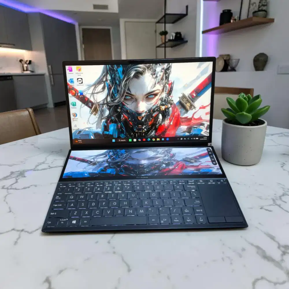 Laptop Dual Screen Asus ZenBook Duo Dual VGaa Nvidia Siap Editing