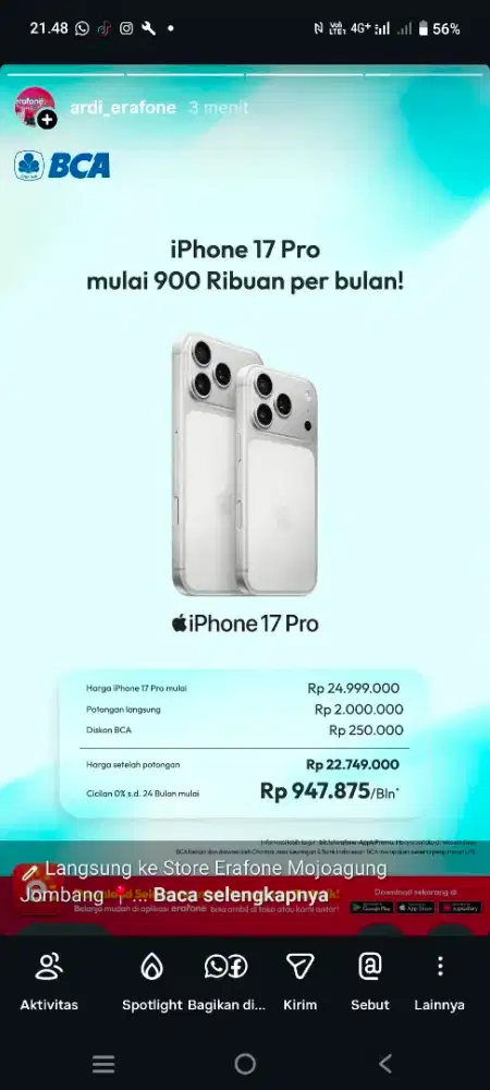 Hp terbaru dari erafone mojoagung jombang