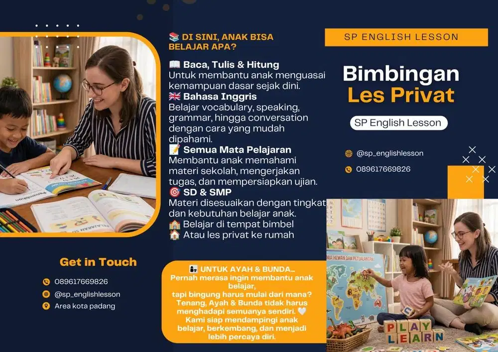Guru Privat Bahasa Inggris SD & SMP Padang (Bisa ke Rumah)