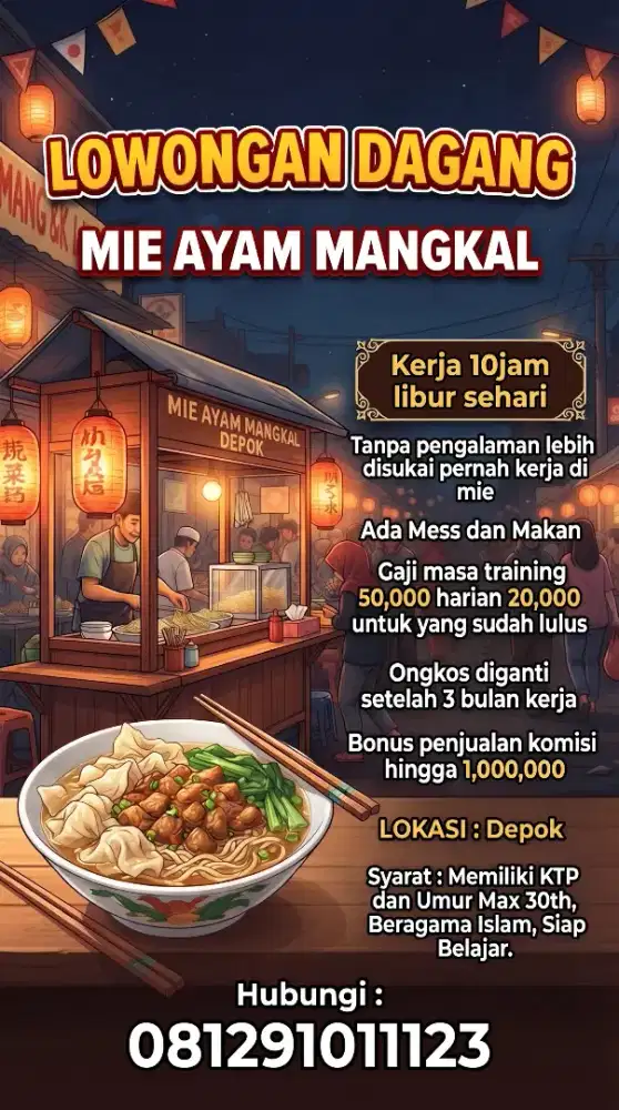 Dagang Mie Ayam Mangkal