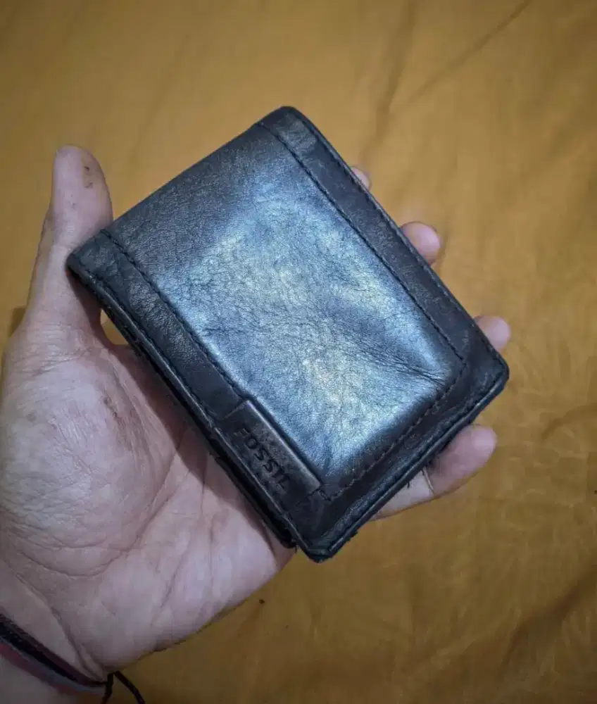 ORIGINAL VINTAGE FOSSIL LEATHER WALLET BROWN
