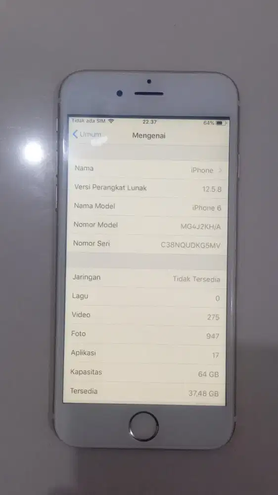 Iphone 6 , 64 GB Tidak by pass