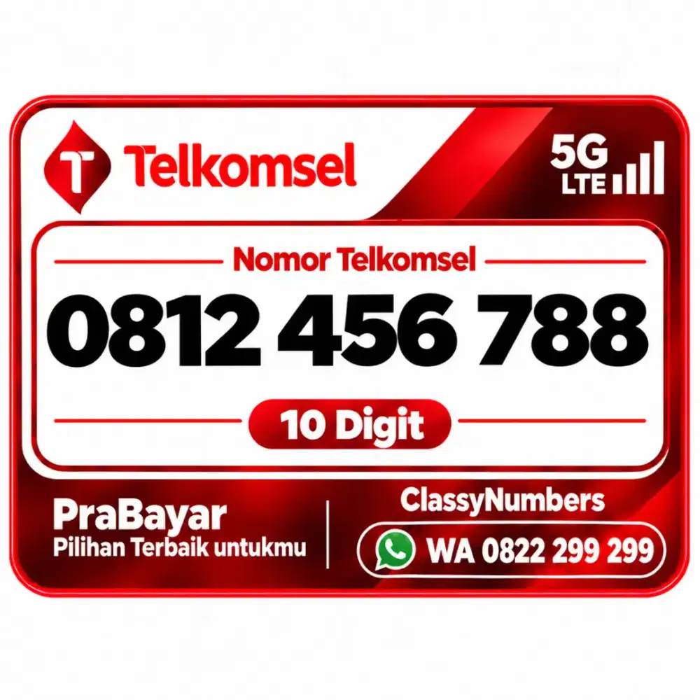 Nomor cantik 10 digit simpati telkomsel Prabayar