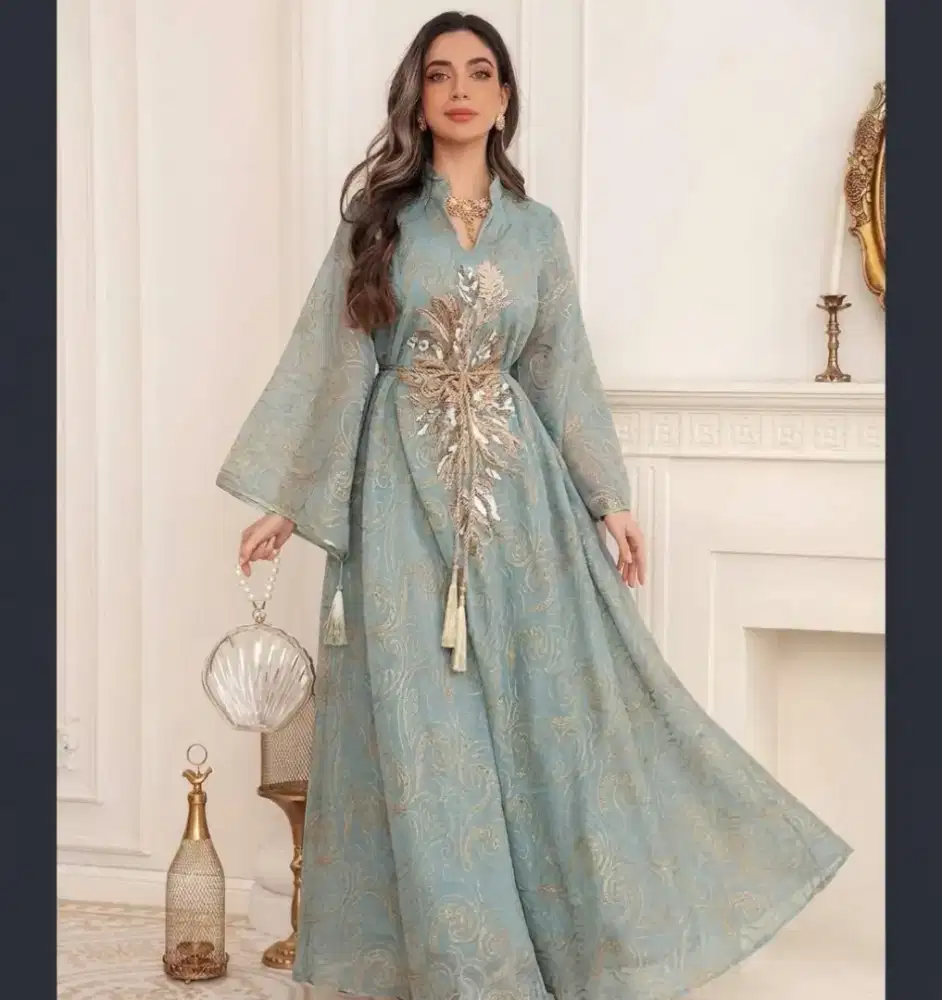 Gamis Abaya Muslim Sage Premium