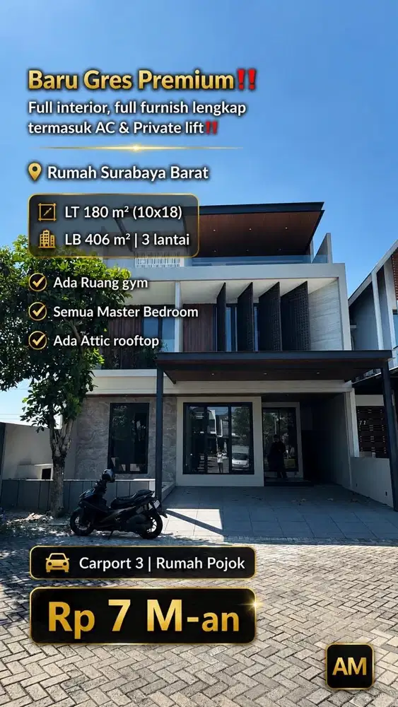 DIJUAL RUMAH MEWAH NEW GRESS ROYAL RESIDENCE SEMI FURNISH ADA LIFT!