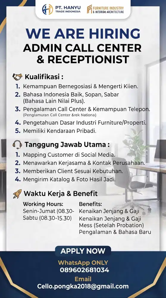 ADMIN RECEPTIONIST CALL CENTER
