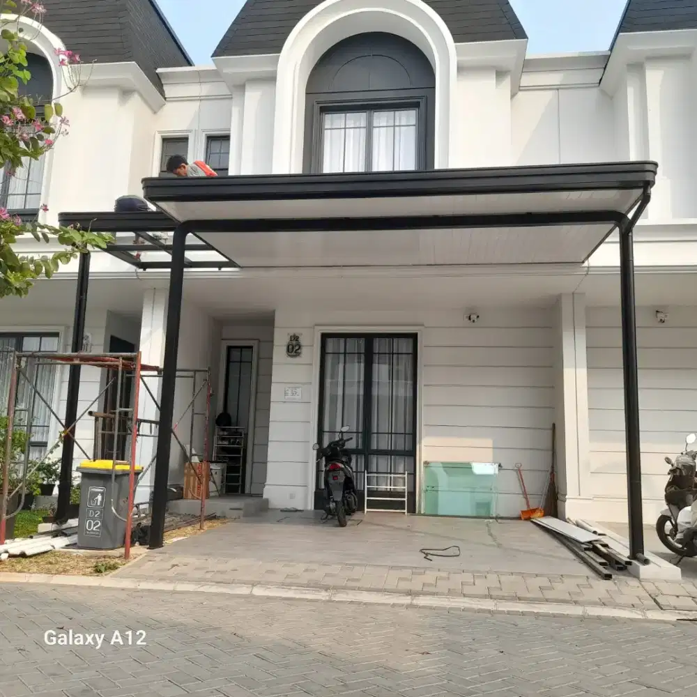 Kanopi atap alderon double layar+plafon pvc model terbaru