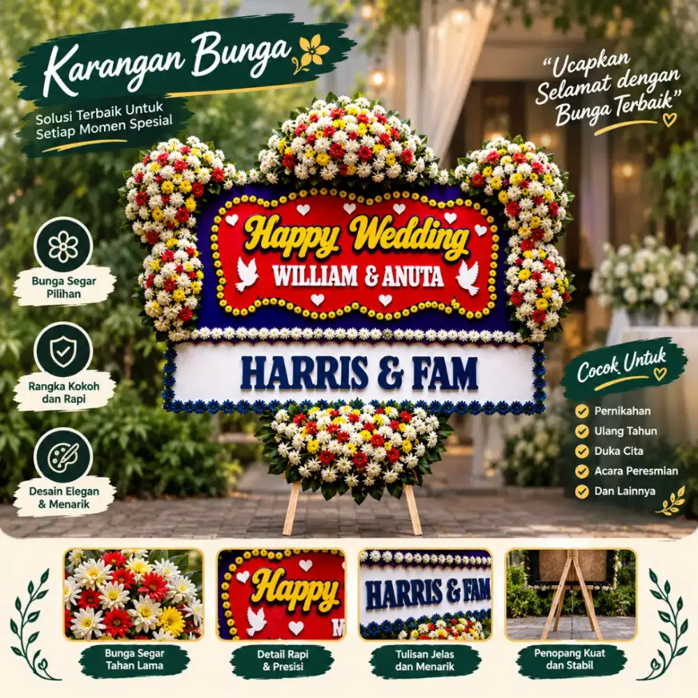 Karangan bunga | Karangan bunga papan | Bunga papan ucapan