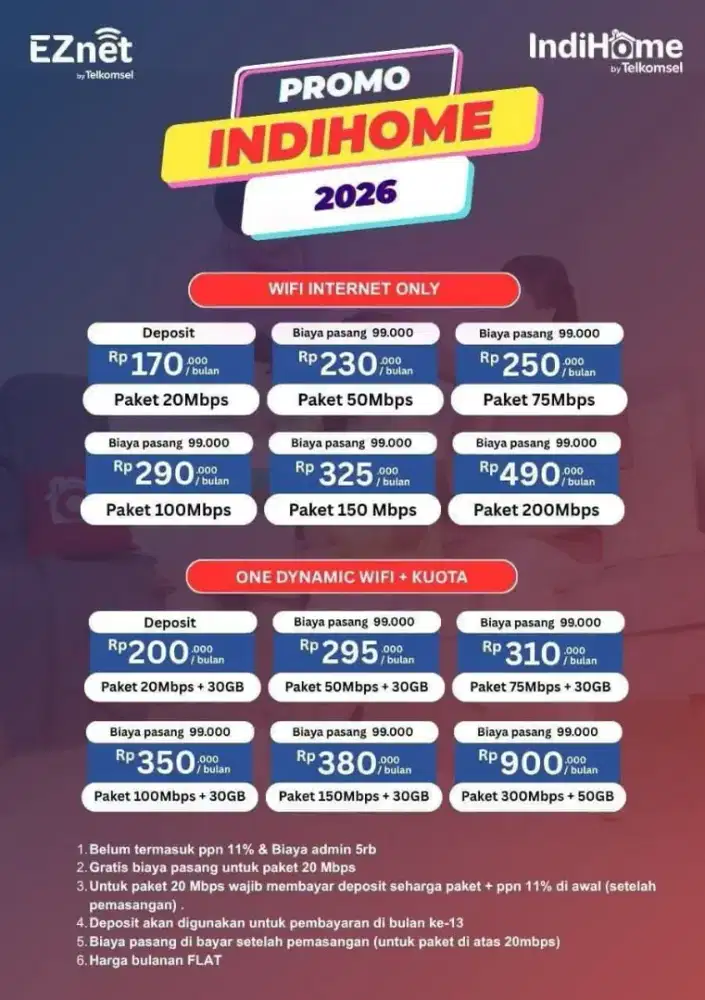 MENERIMA PASANG BARU WIFI INDIHOME