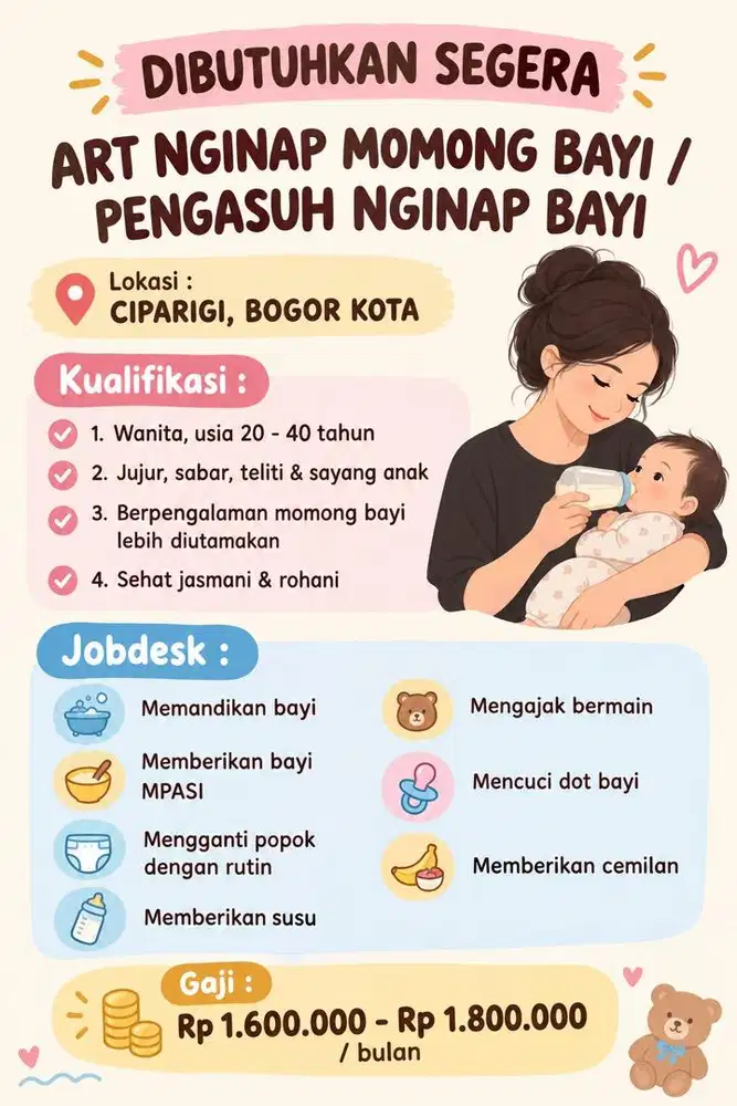 Dicari ART NGINEP MOMONG BAYI