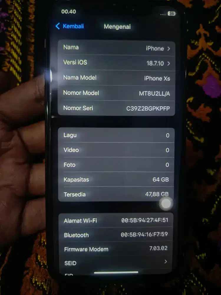 DIJUAL BU IPHONE XS 64GB INTER FULLSET