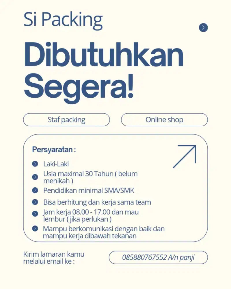 Lowongan kerja packing