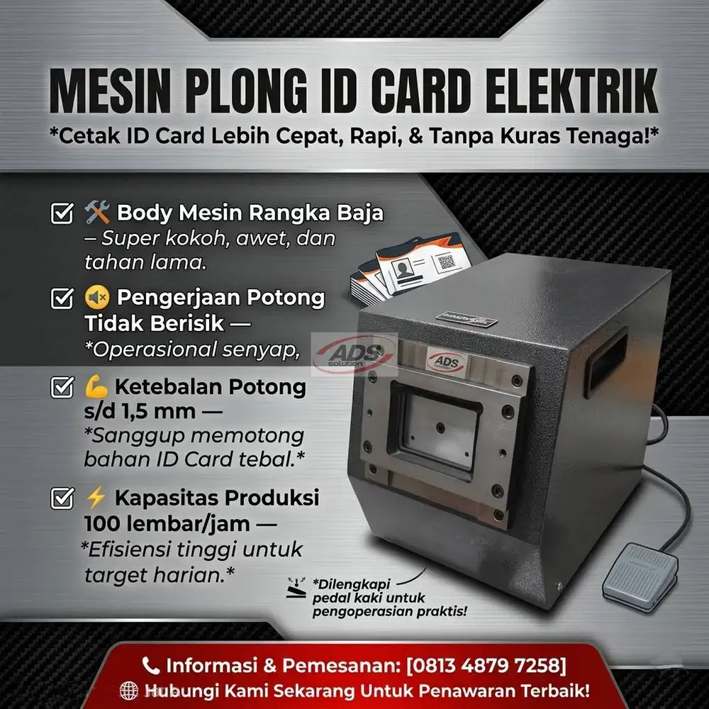 MESIN PLONG ID CARD ELEKTRIK TIPE PREMIUM