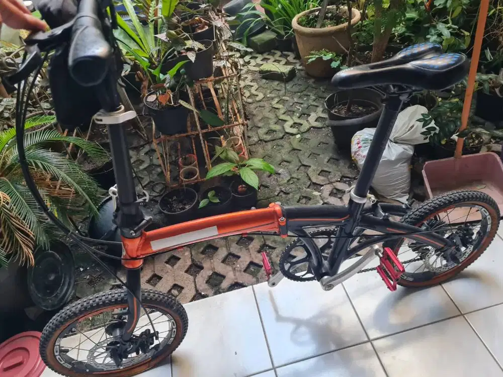 Sepeda lipat depan belakang diskbrek ukuran kecil