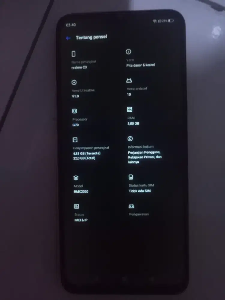 Realme C3 ram3/32gb