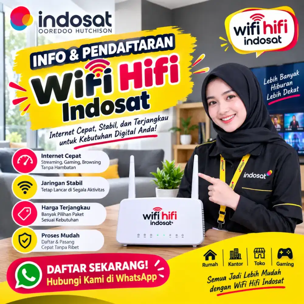 Melayani pasang baru Wifi Hifi Indosat