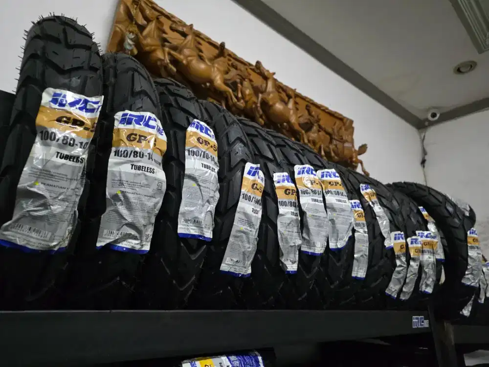 CUCI GUDANG JUAL MURAH BAN MOTOR GP5 100/80-14 TUBELESS MERK IRC