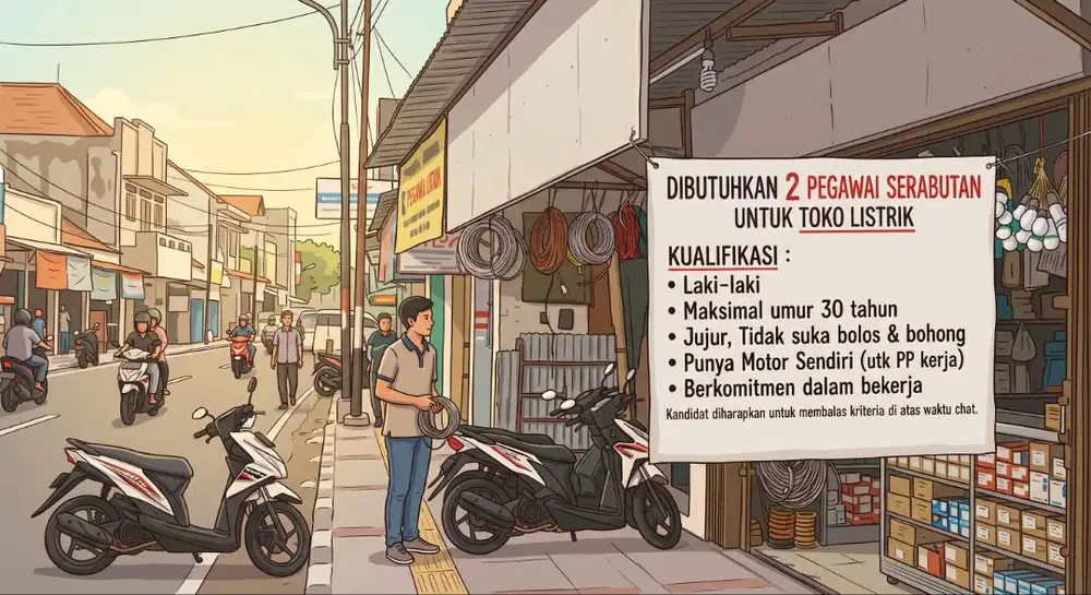 LOWONGAN KERJA: Pegawai Serabutan Toko Listrik Peneleh