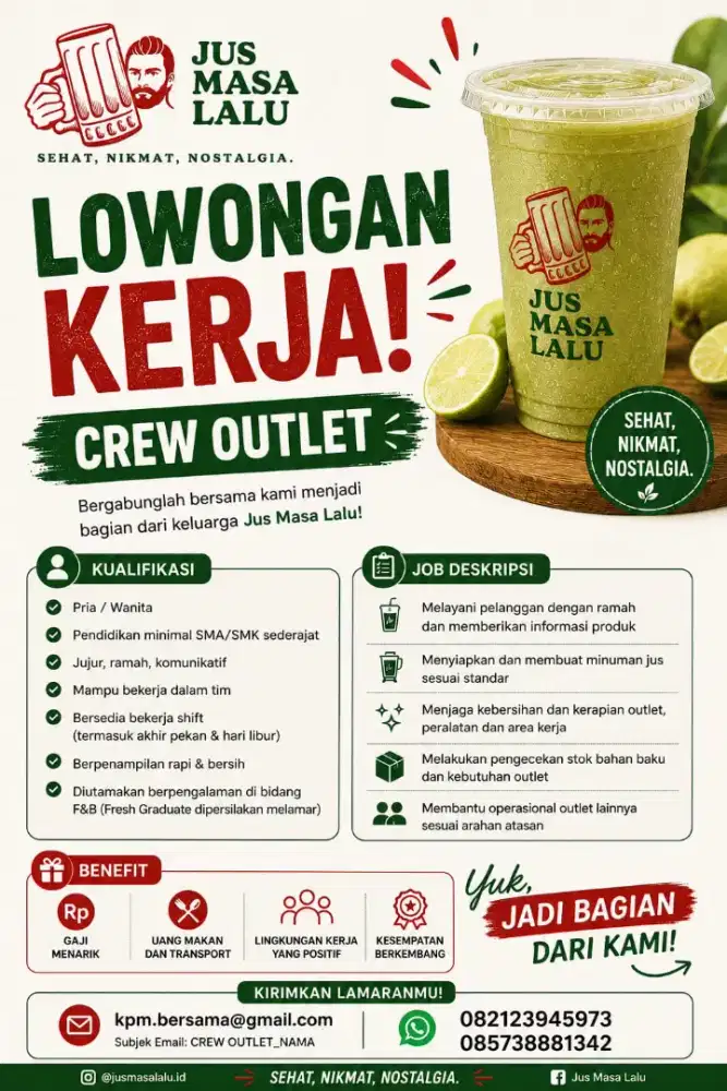 Lowongan kerja crew outlet