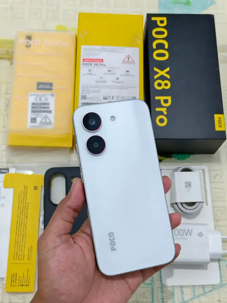 POCO X8 PRO 5G WHITE RAM 12GB ROM 512GB Fullset Original Mulus