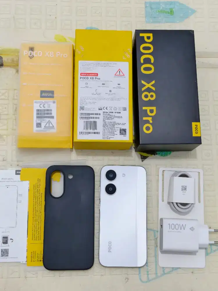 POCO X8 PRO 5G WHITE RAM 12GB ROM 512GB Fullset Original Resmi