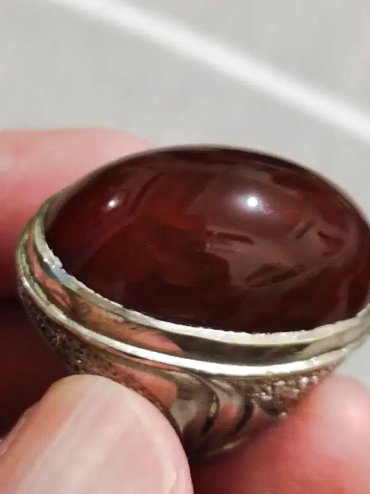 Jual batu cincin pandan coklat, tembus, BU cepat, sedang, ring 9