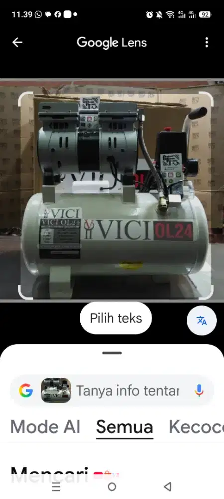 Kompresor merk Vici-Lakoni type OL8