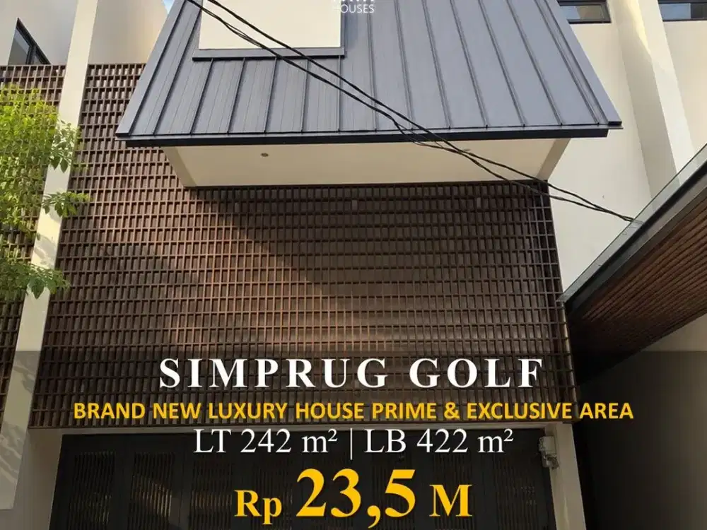Dijual Rumah Baru Mewah Simprug Golf 4Kt Semua KM Dalam + Pool 23.5M