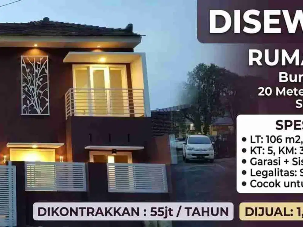 Dikontrakkan Rumah Bunga Bunga Suhat Malang Kota