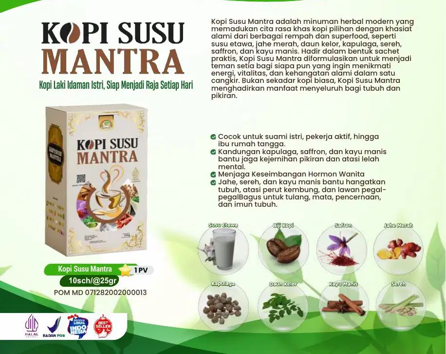 Kopi Susu Herbal hangat menyegarkan untuk dinikmati bersama pasangan