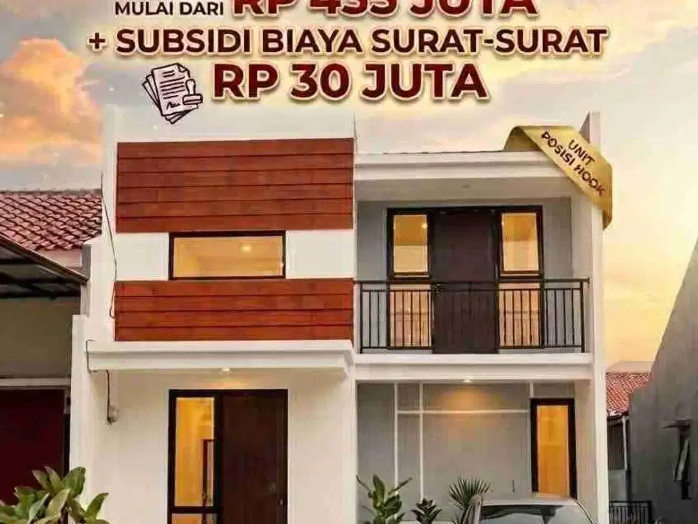 Rumah Tampak 2 Lantai Harga 1 Lantai, Strategis di Cipayung Depok