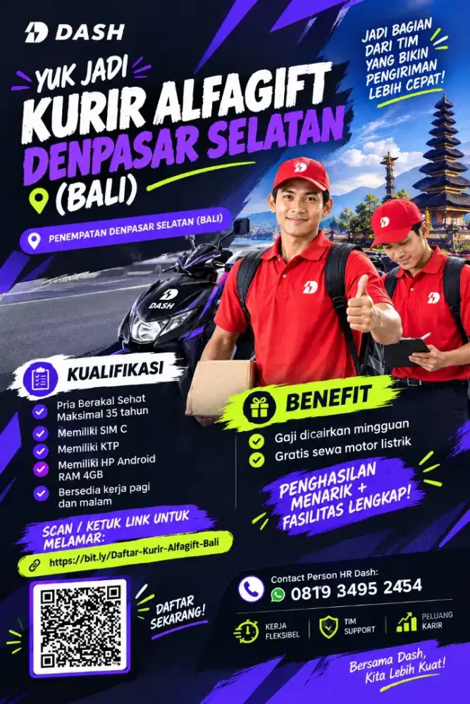 Lowongan Kerja Kurir Motor Alfagift Denpasar Selatan (Bali)