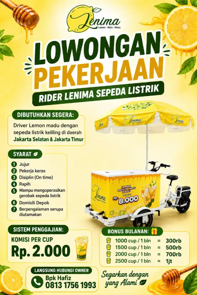 Lowongan kerja rider lenima