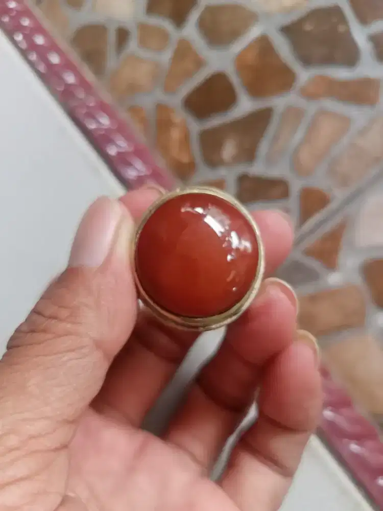 Batu Cincin Akik Permata Natural Akik Darah Sawo Kecik Material Garut