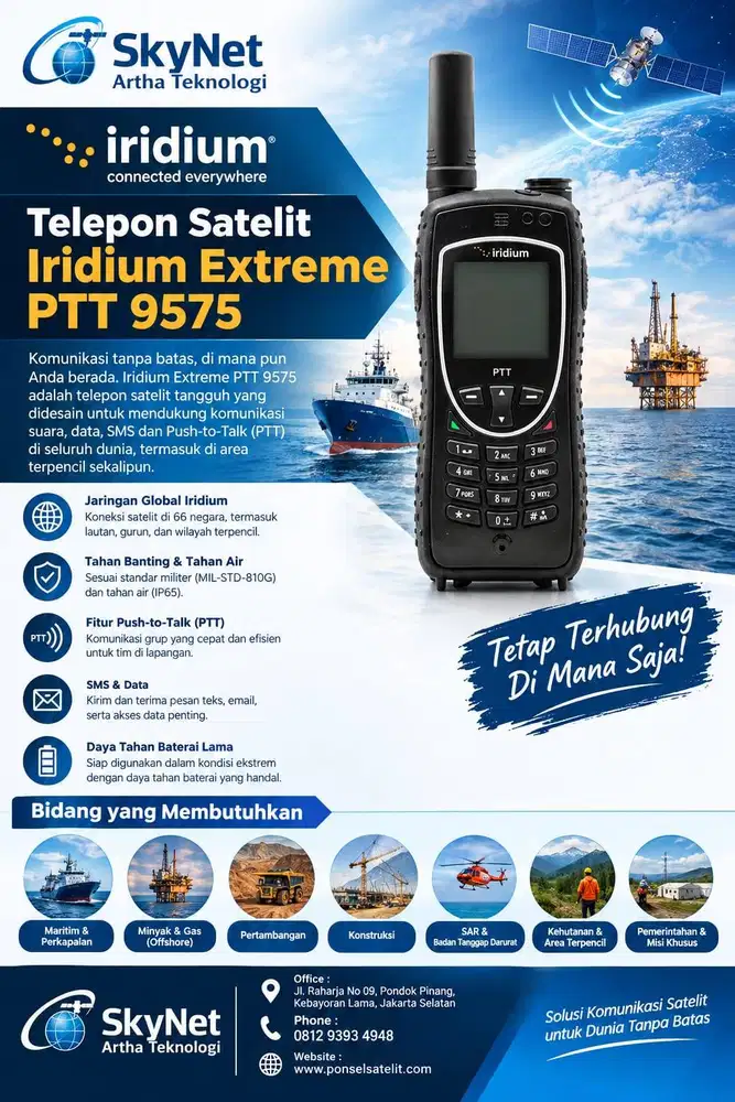 Telepon Satelit Iridium Extreme 9575 PTT