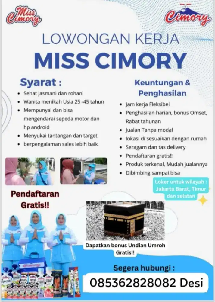 Dibuka Loker Sales Cimory