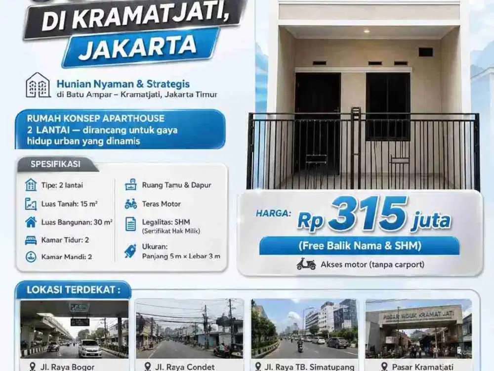 Rumah Jakarta dekat RS Kramatjati
