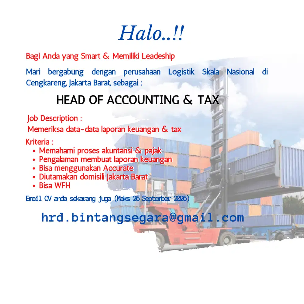 Head of Accounting & Tax