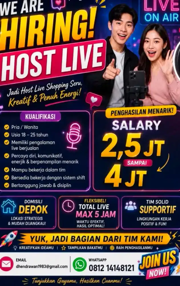 WE ARE HIRING! - HOST LIVE STREAMING!