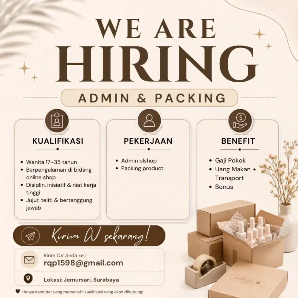 Admin & Packing Online Shop