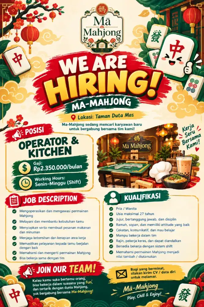 MA-MAHJONG IS HIRING!