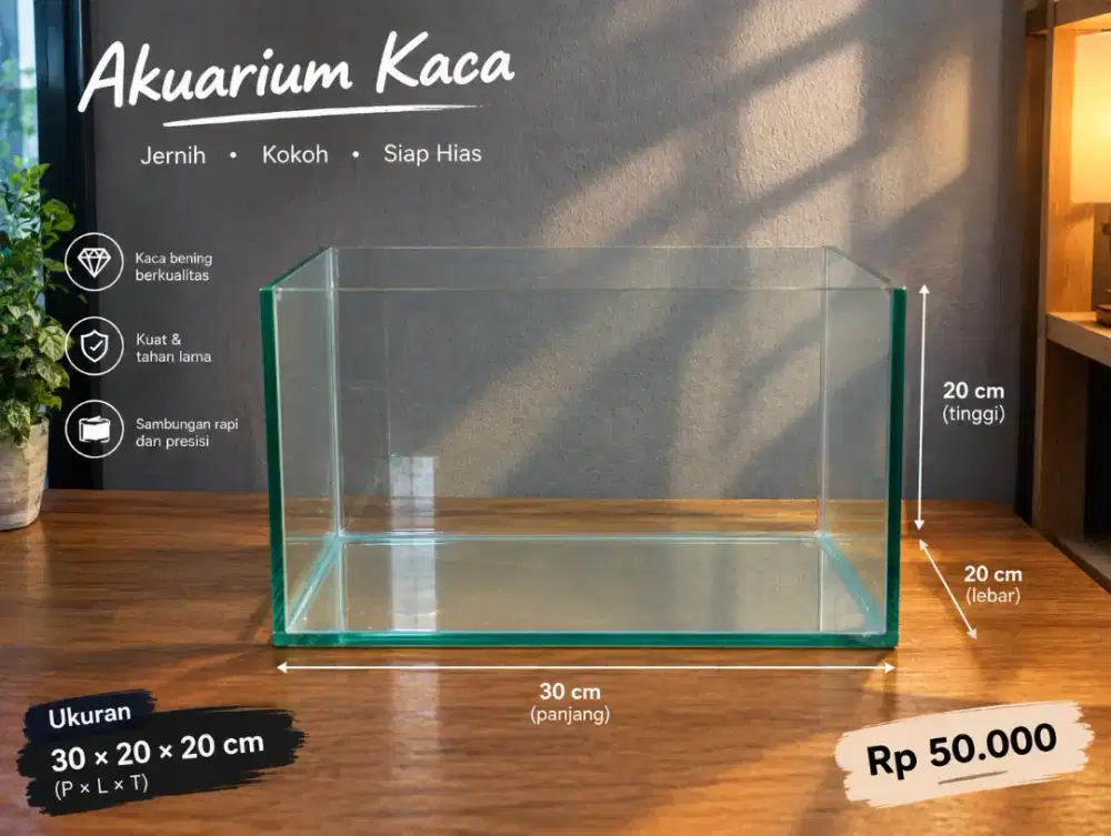 Aquarium 30x20x20 Jernih