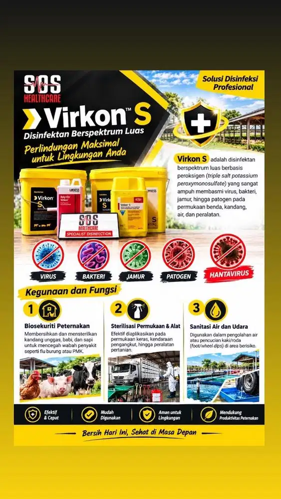 Disinfektan Pembasmi Virus HANTAVIRUS Balikpapan - VIRKON S