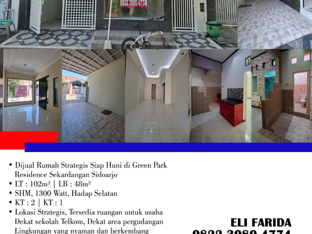 Dijual Rumah Strategis Siap Huni di Green Park Residence Sekardangan Sidoarjo