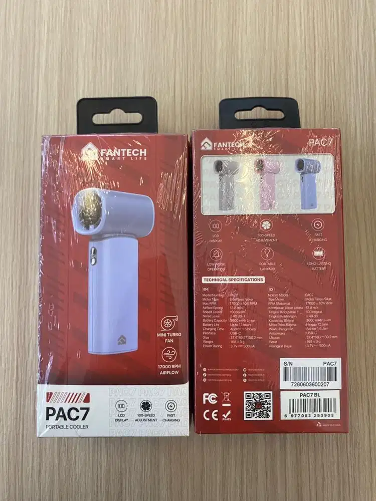 Kipas Fantech Portable PAC 7 Blue