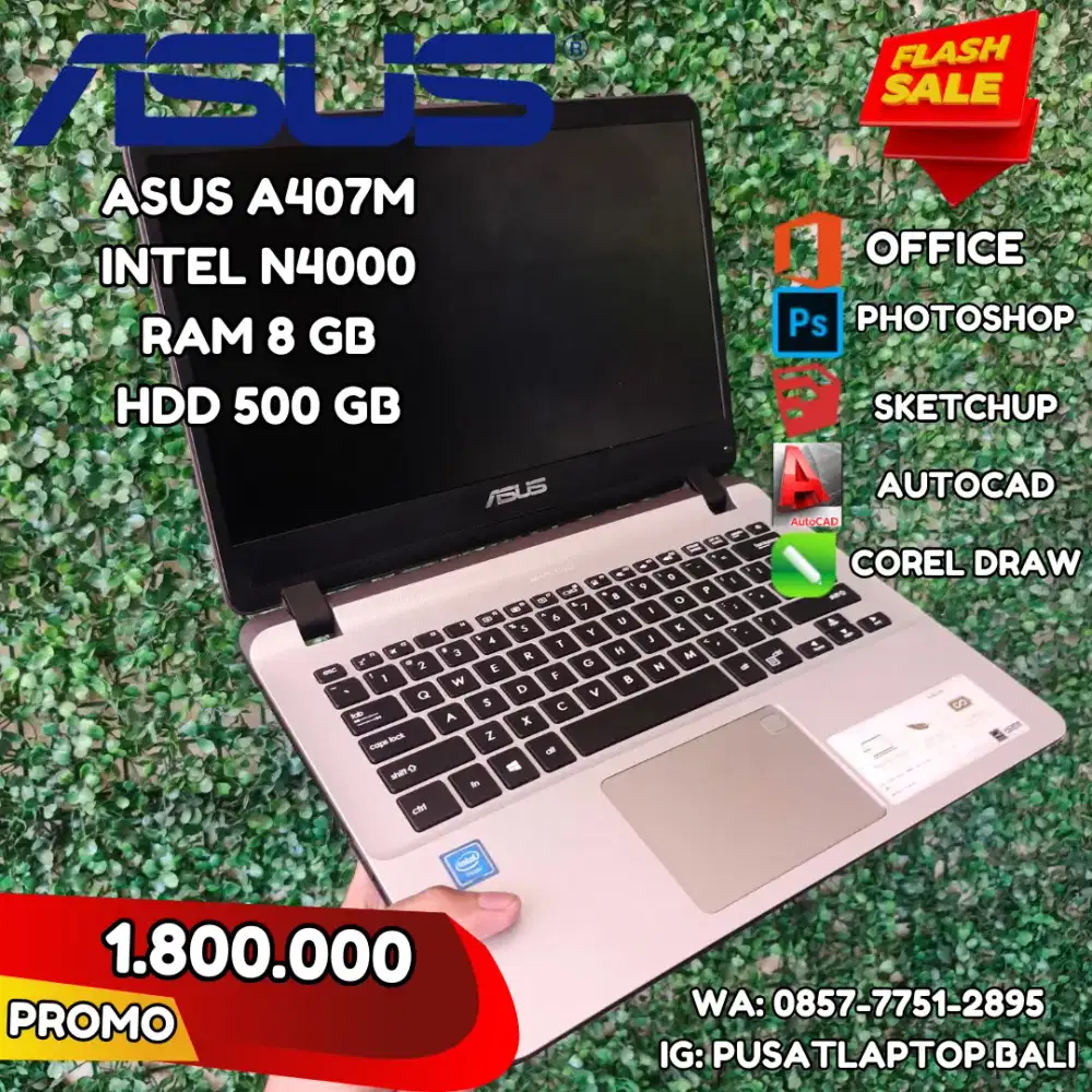 Jual laptop asus a407m