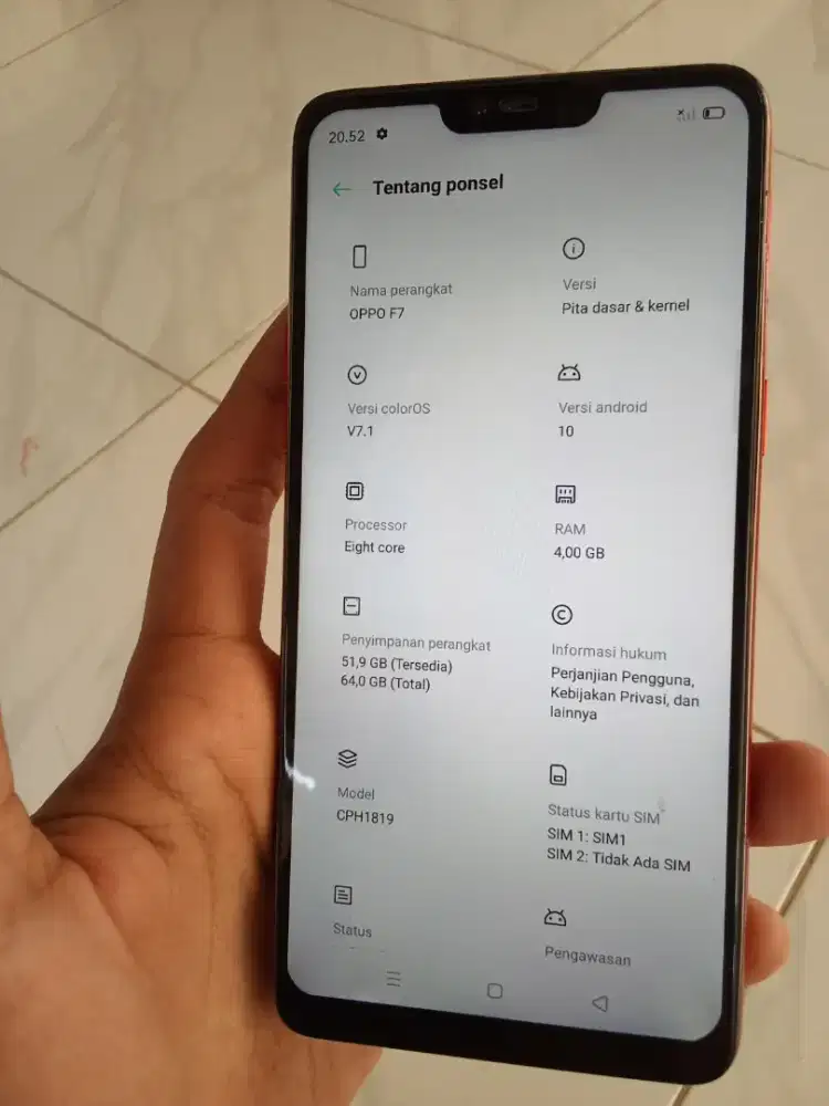 Oppo F7 4/64 batangan