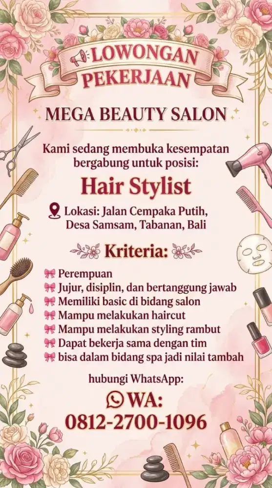 Dibutuhkan karyawan salon